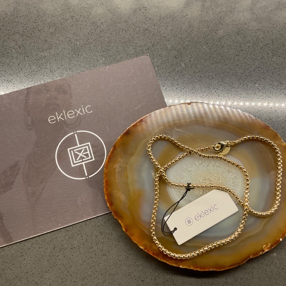 10K Gold Plated Italian Thin Box Chain Necklace, 18” NWT - Picture 3 of 4